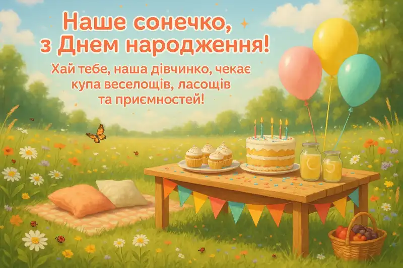 Привітання з днем народження дівчинці
