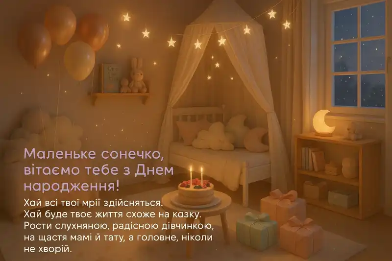 Привітання з днем народження дівчинці